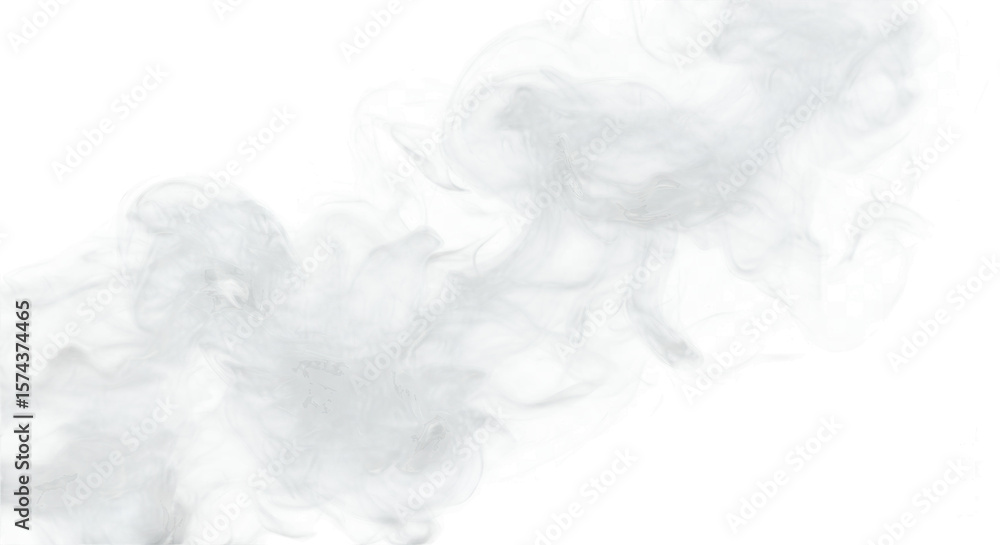 Fototapeta premium Photo of An abstract white smoke texture isolated on transparent background