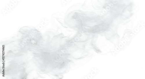 Photo of An abstract white smoke texture isolated on transparent background