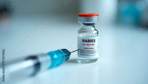 Rabies Vaccine Vial with Syringe for Animal Immunization and Disease Prevention