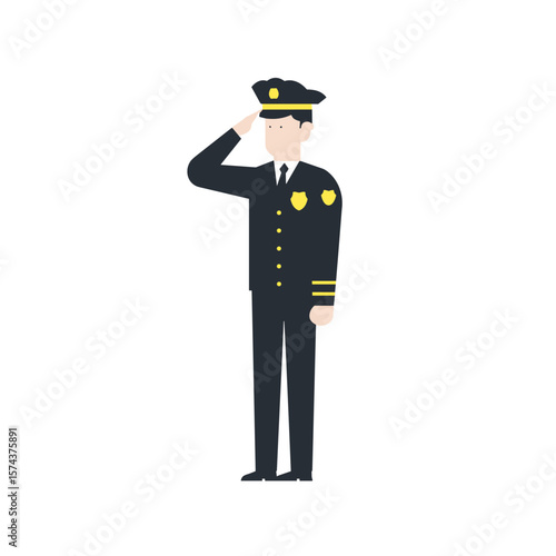 A policeman saluting with respect, illustrating law enforcement and public service.