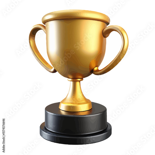 "Golden Trophy with Black Base – Classic Award Symbol Icon for Achievement, Victory, Recognition Ceremony Graphic, Honoring Excellence Design for Events & Blogs"