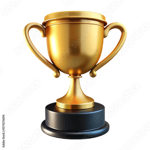 "Golden Trophy with Black Base – Classic Award Symbol Icon for Achievement, Victory, Recognition Ceremony Graphic, Honoring Excellence Design for Events & Blogs"
