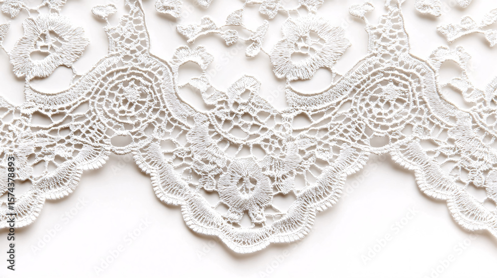Obraz premium Vintage Lace for Textile and Craft Projects - Isolated on White Background