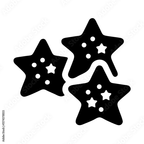 Christmas cookies star tree shaped transparent silhouette design