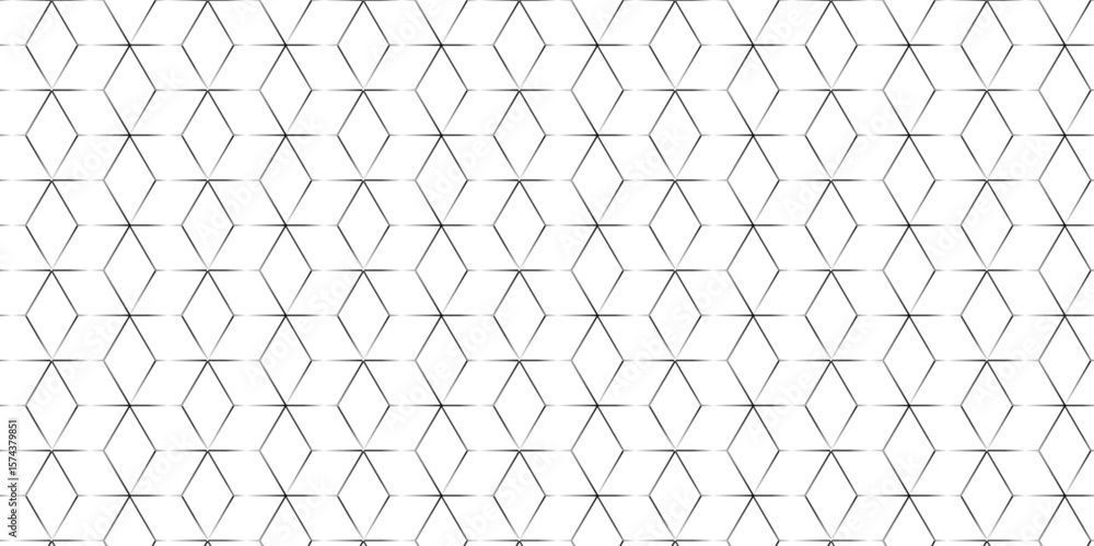 Fototapeta premium Seamless pattern with hexagon square cube geometric pattern shapes grid metal element texture design. Vector tiles gradient triangle diamond honeycomb hexagon art. 