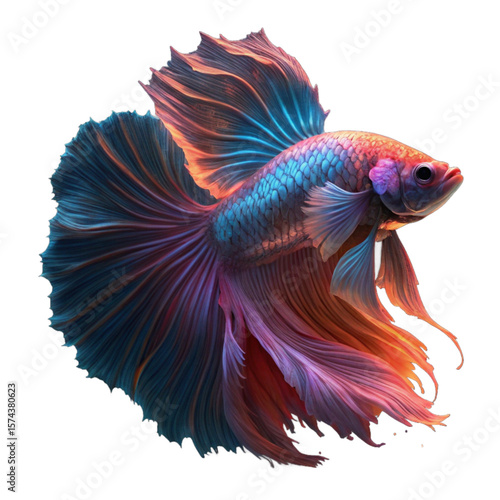 a betta fish in full display