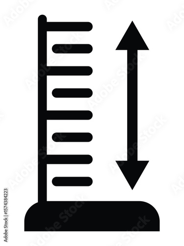 High sign icon. Flat style height outline symbol vector illustration icon sign website graphic design. Height vector icon isolated on white background. Vector illustration. EPS 10