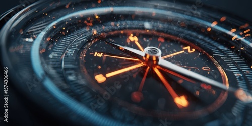 Wallpaper Mural Futuristic Digital Compass with Glowing Lines and Particles for Tech Navigation Torontodigital.ca