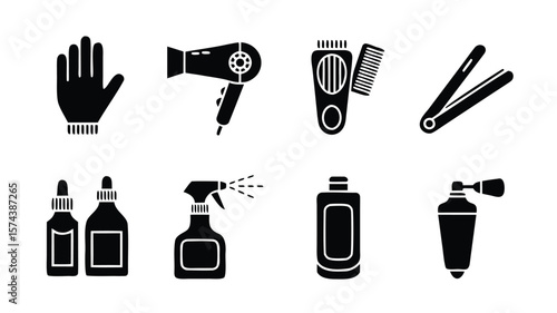 Barber and Beauty Salon Equipment Hair Dryer, Hair Straightener, Hair Clippers, and Beauty Supplies