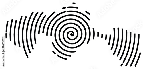 Symbol Map of the State Tabasco (Mexico) showing the territory with a black spiral line
