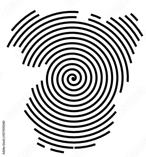 Symbol Map of the District Vila Real (Portugal) showing the territory with a black spiral line