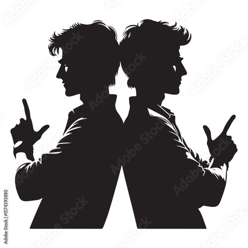 Two friends Secret Agents Silhouette Double Agents in Action friendship day celebration ideas