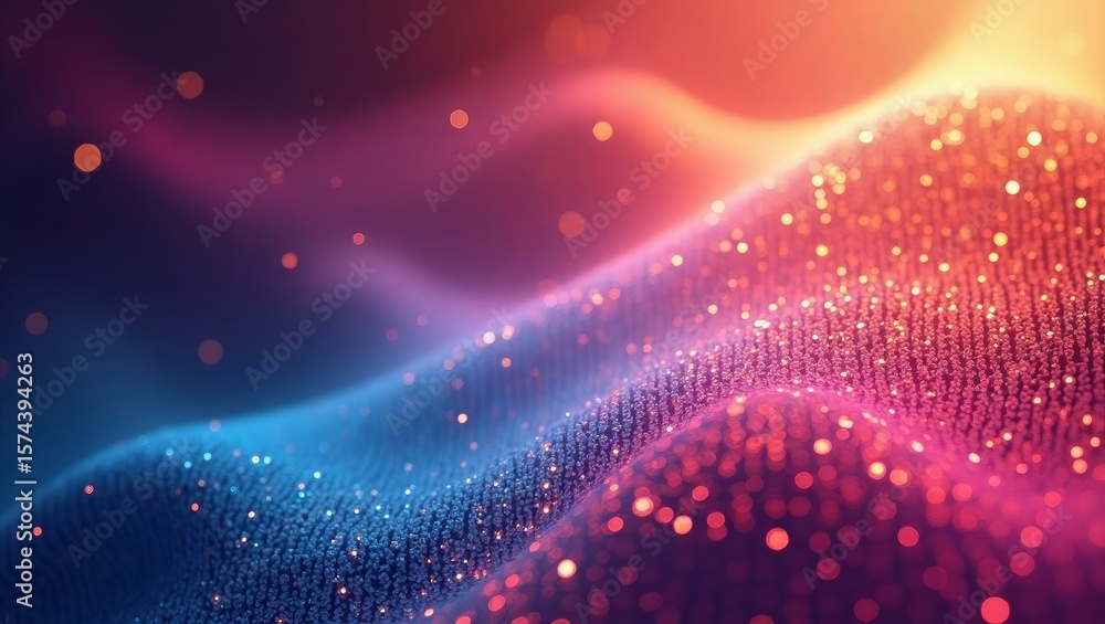 Fototapeta premium Abstract Glittering Texture Blue Pink Orange Gradient