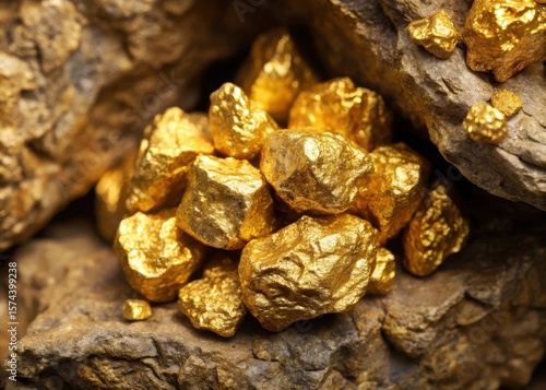 Raw gold ore with visible gold nuggets embedded in it