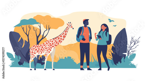 Zoologists in Africa - Man and Woman Exploring Wildlife Habitat Near Water