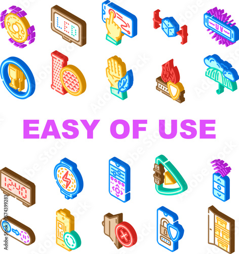 ease of use convenience product icons set vector