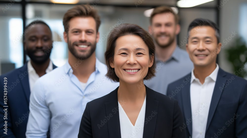 Team Portrait of Five in a Corporate Environment Team Portrait of Five in a Corporate Environment