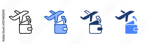 Expenses icon set multiple style collection
