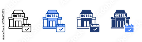 Reservation icon set multiple style collection