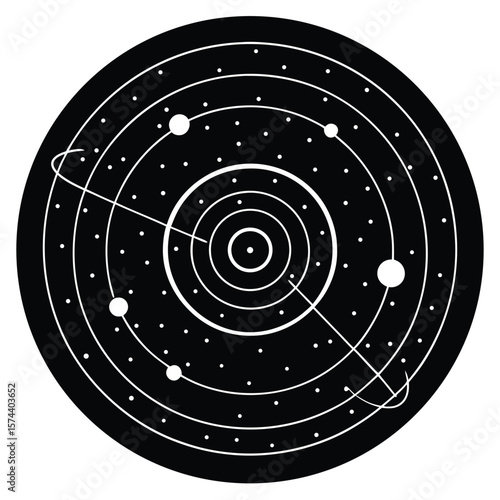 Psychologist element isolated astrophysics chart on white background