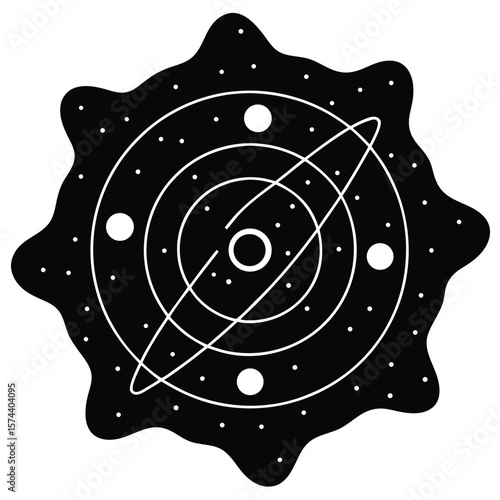 Psychologist element isolated astrophysics chart on white background