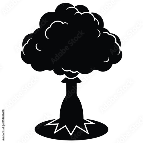 Psychologist element isolated atom bomb on white background