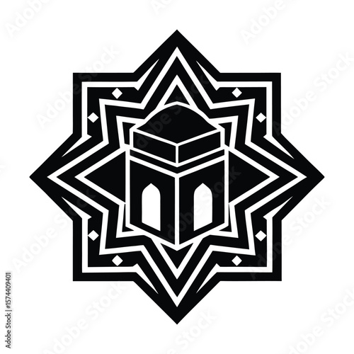 Kaaba Inspired Symmetrical Pattern Art