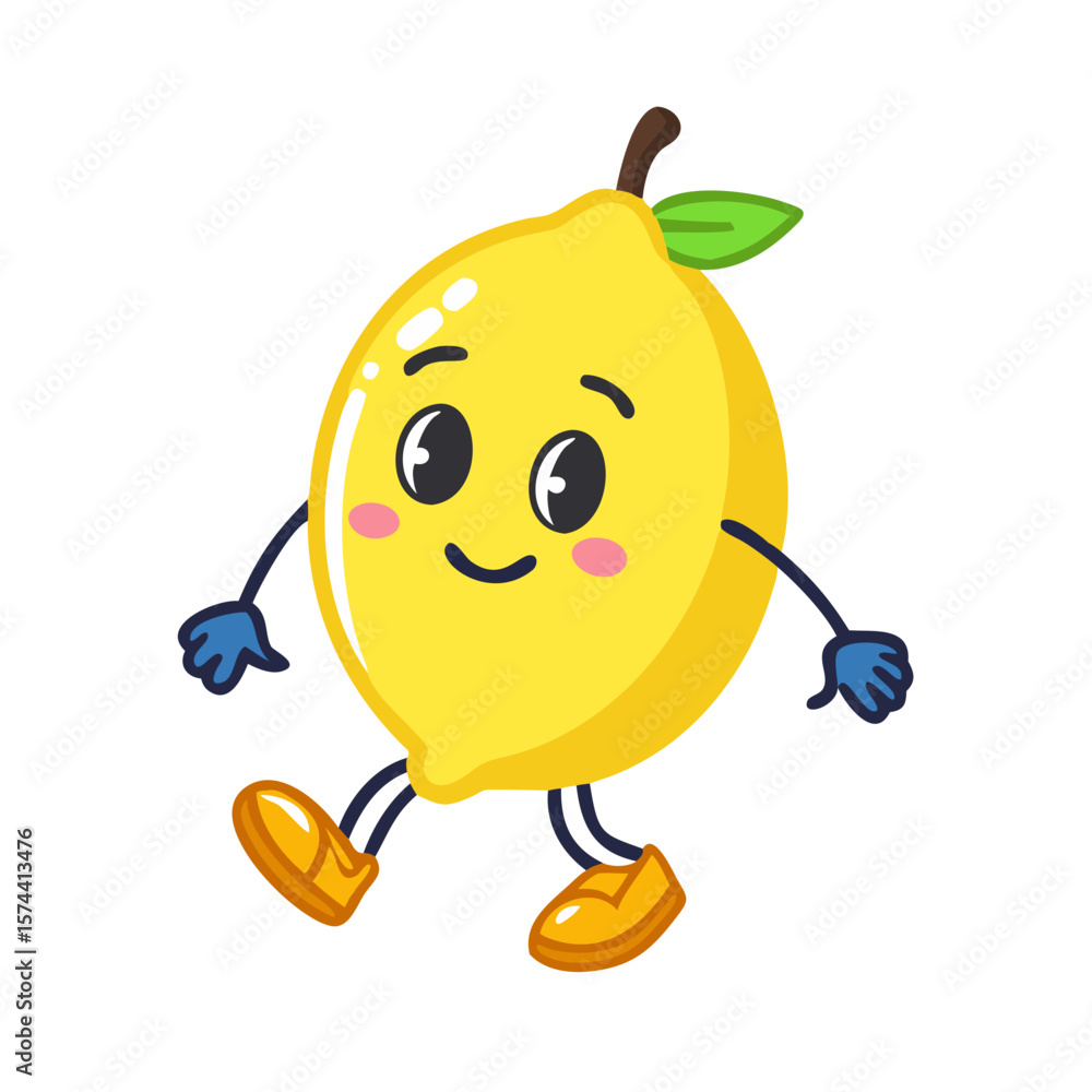 Fototapeta premium Cute Lemon is Walking