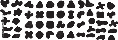 Wallpaper Mural Organic shapes abstract pattern blobs irregular shapes Torontodigital.ca