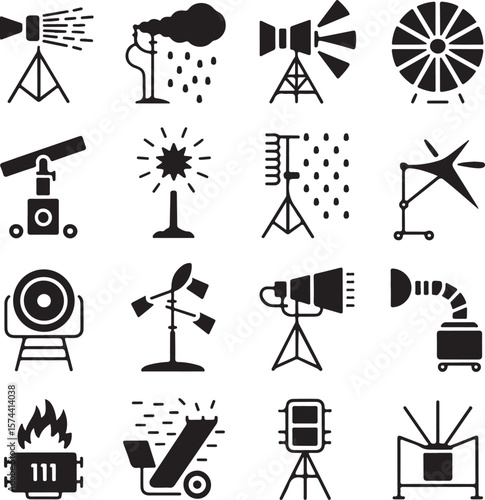 Silhouettes of Industrial Equipment and Instruments".