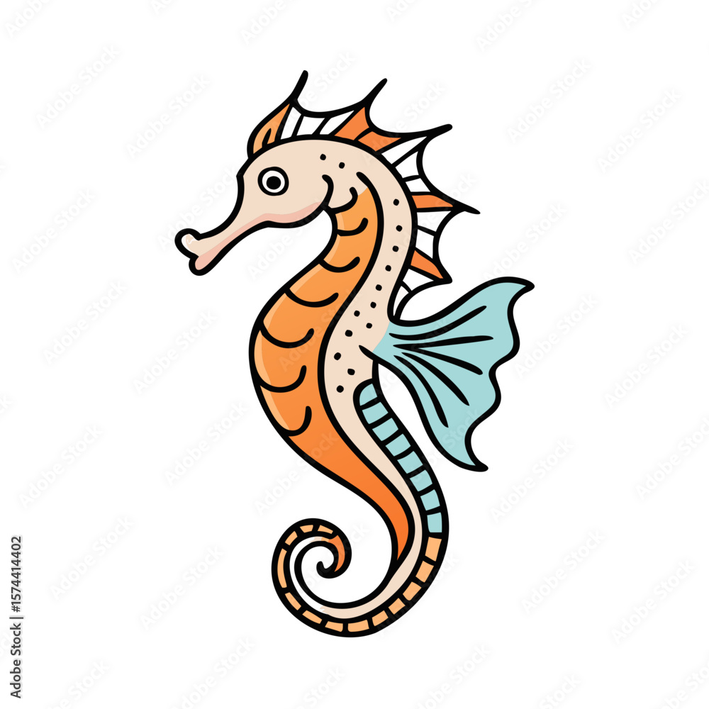 Obraz premium Graceful Seahorse with Flowing Tail