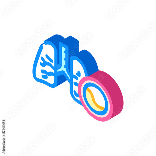 cystic fibrosis disease isometric icon vector illustration