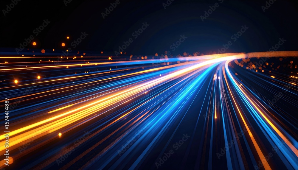 Obraz premium Abstract motion blur of light trails