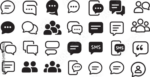 Speech bubble icons communication dialogue chat icon