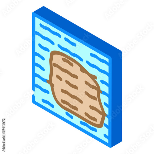 slick ocean surface isometric icon vector illustration