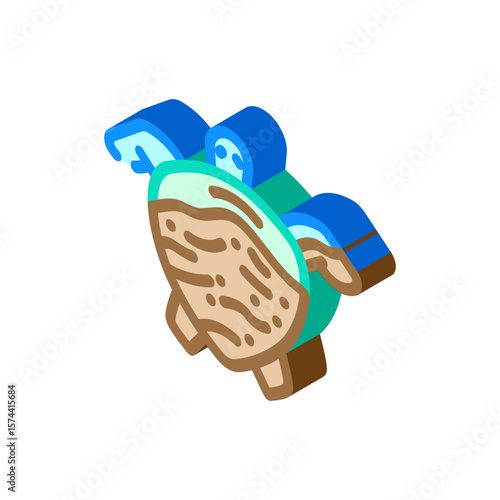 covered marine animal isometric icon vector illustration