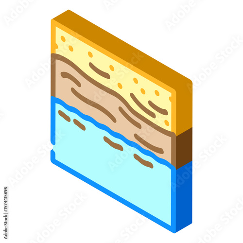 polluted coastline oil isometric icon vector illustration