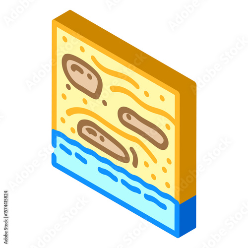 contaminated shore oil stains isometric icon vector illustration