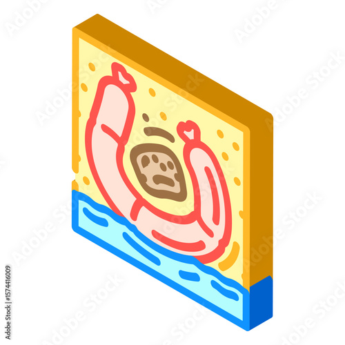 smudge sandy beach isometric icon vector illustration