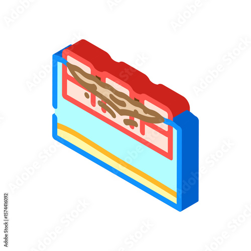 floating booms around an oil spill isometric icon vector illustration