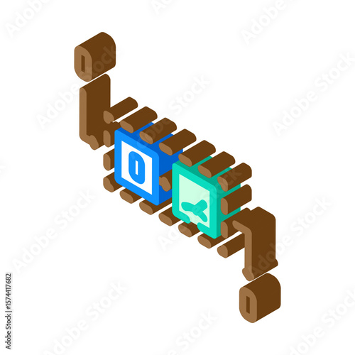 qubit measurement quantum computer isometric icon vector illustration