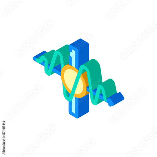 tunneling quantum computer isometric icon vector illustration