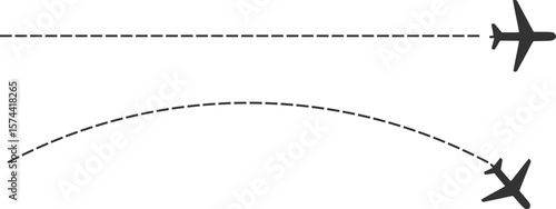 Airplanes flying on dashed lines aircraft flight