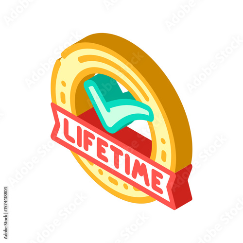 lifetime warranty isometric icon vector illustration
