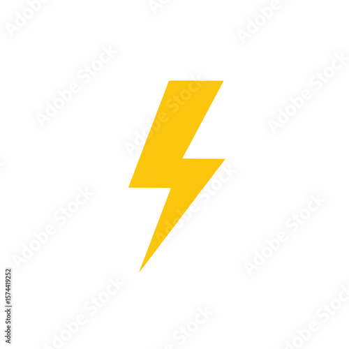 Thunderbolt icon, solid yellow, white background Free Download Thunderbolt icon, solid yellow, white background - GFXLoad