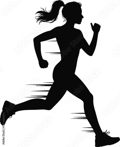 Woman running fast athletic motion speed