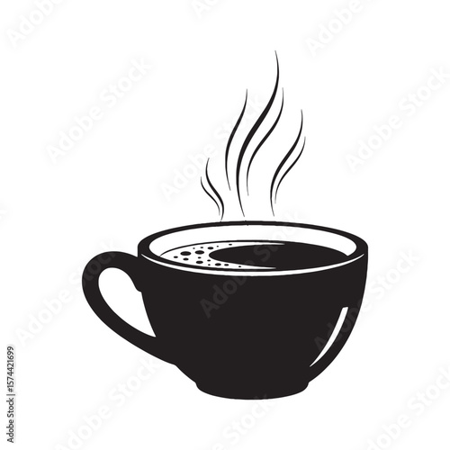 A timeless sip of calm – Coffee silhouette matched with cozy Coffee vector – Coffee illustration

