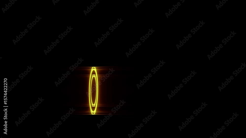 Digitaler Datenstrom & gelb leuchtende Kreise – Hightech, Industrie 4.0, schnelles Internet & smarte Technologie für Zukunft, Netzwerk, Produktion & Innovation
