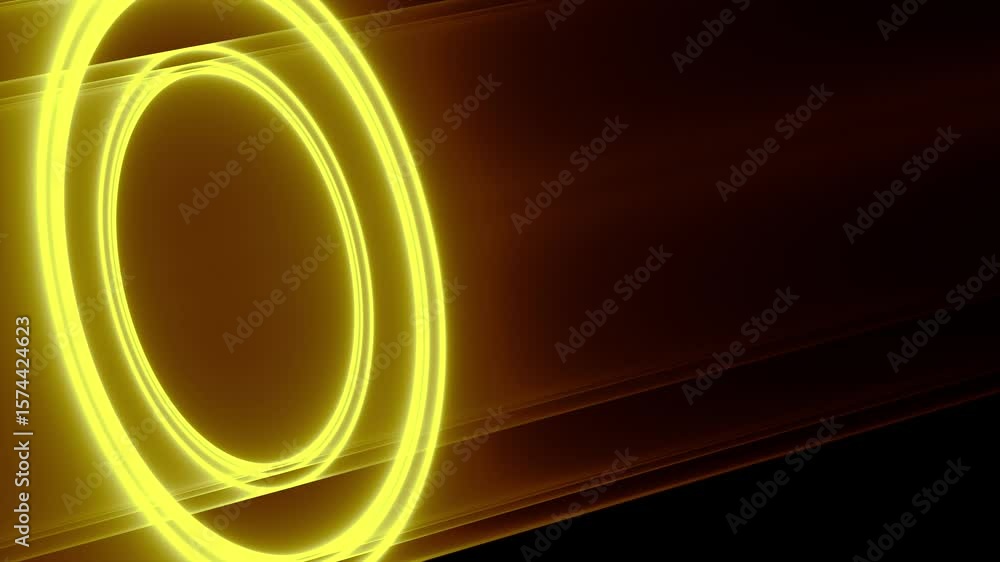 Digitaler Datenstrom & gelb leuchtende Kreise – Hightech, Industrie 4.0, schnelles Internet & smarte Technologie für Zukunft, Netzwerk, Produktion & Innovation
