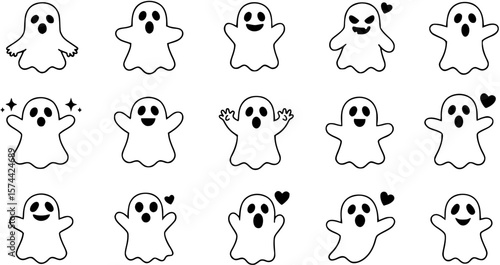 Halloween Ghost Vector Icon
